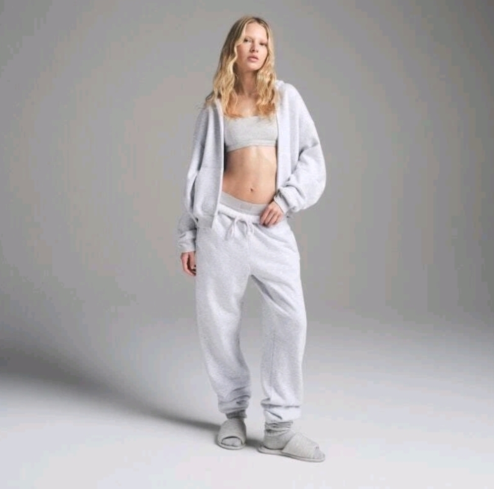 Skims Cotton Fleece Classic Jogger Sweatpant Heather Gray Size Large AP-JOG-0837